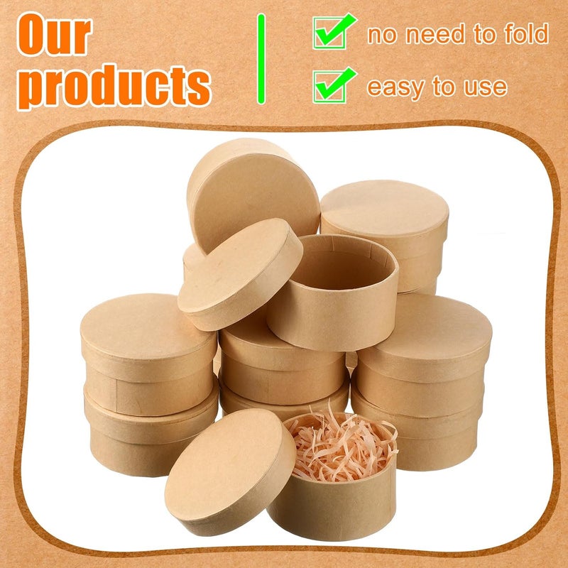 Geyee 48 Pcs Round Paper Mache Boxes with Lids, 3.9 Inch Small Mini Nesting Cardboard Gift Boxes for DIY Crafts Decoupage Painting Jewelry Storage and Party Favors - Image 4